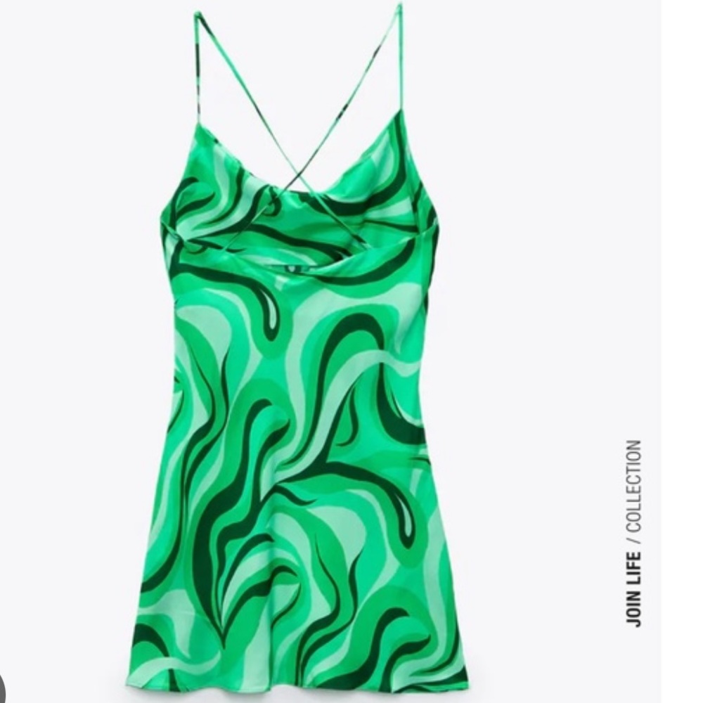 Zara Green Swirl Mini Dress